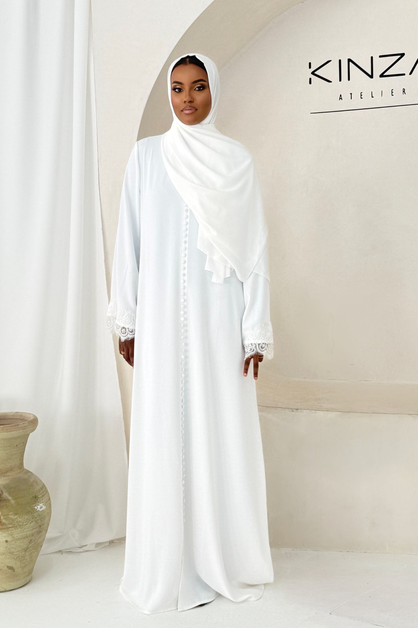A M I N A  Bridal Abaya - Buttoned Abaya