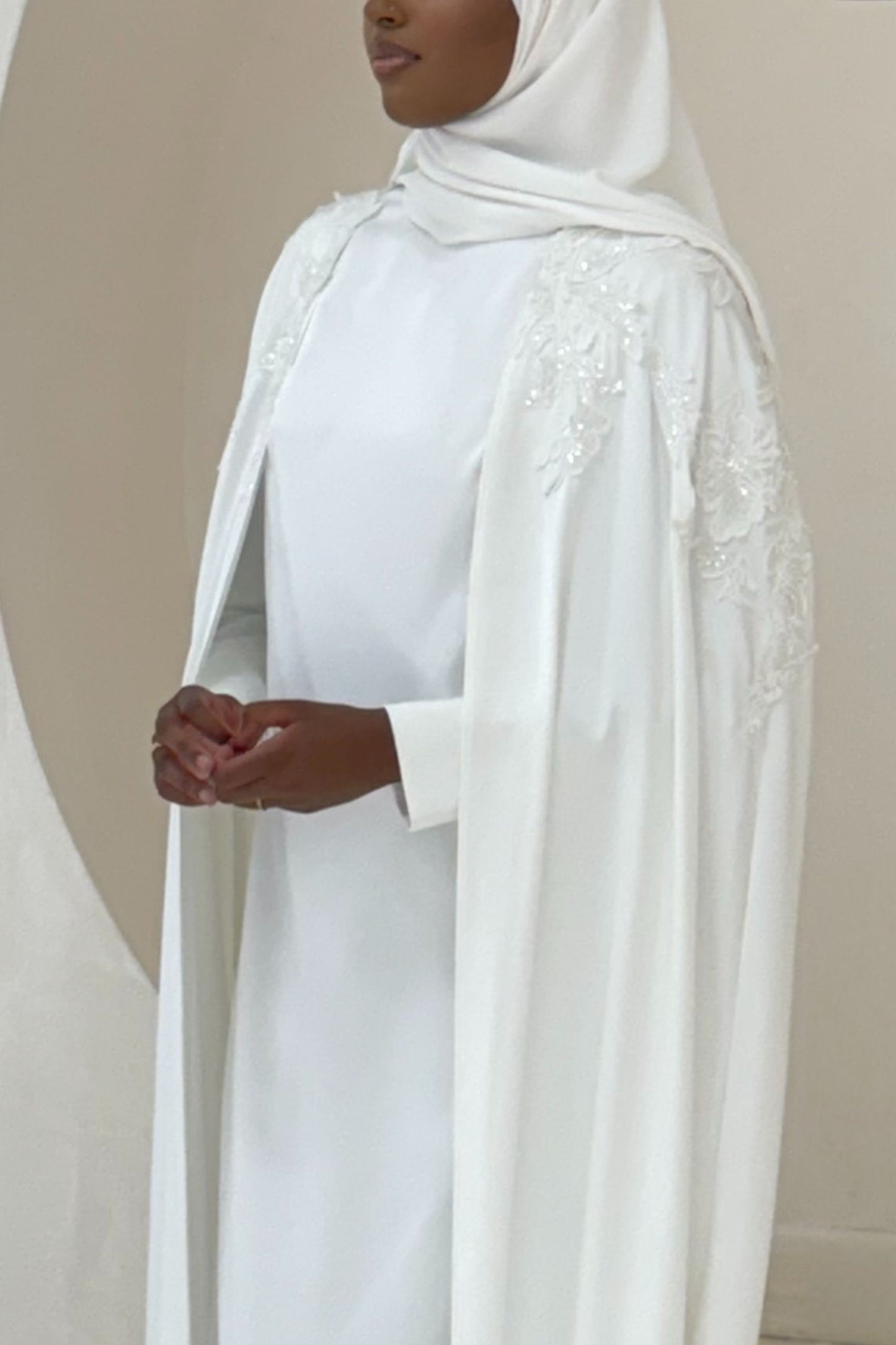 A N I Q A  Bridal Abaya - Slip and Trail Gown