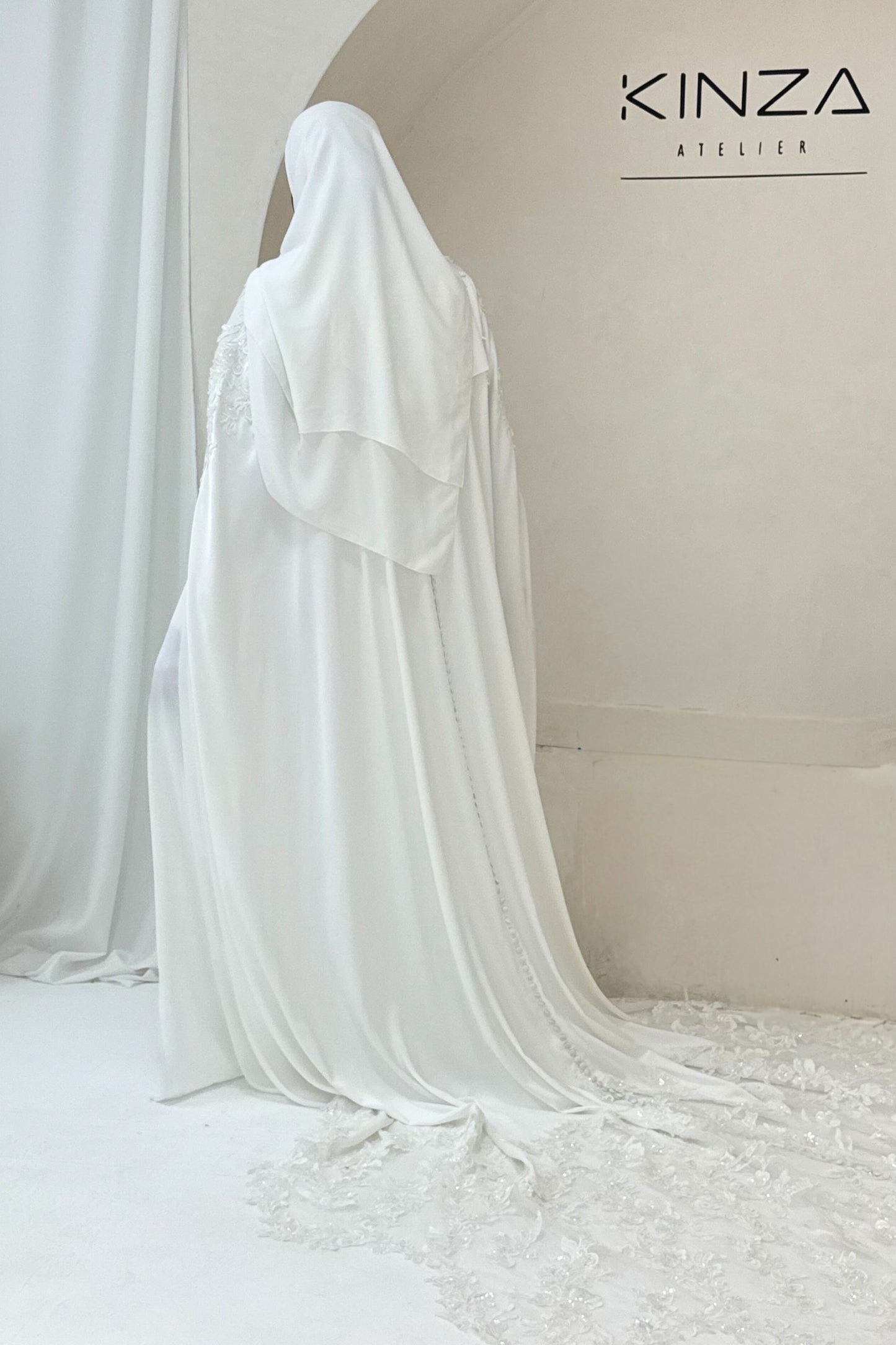 A N I Q A  Bridal Abaya - Slip and Trail Gown