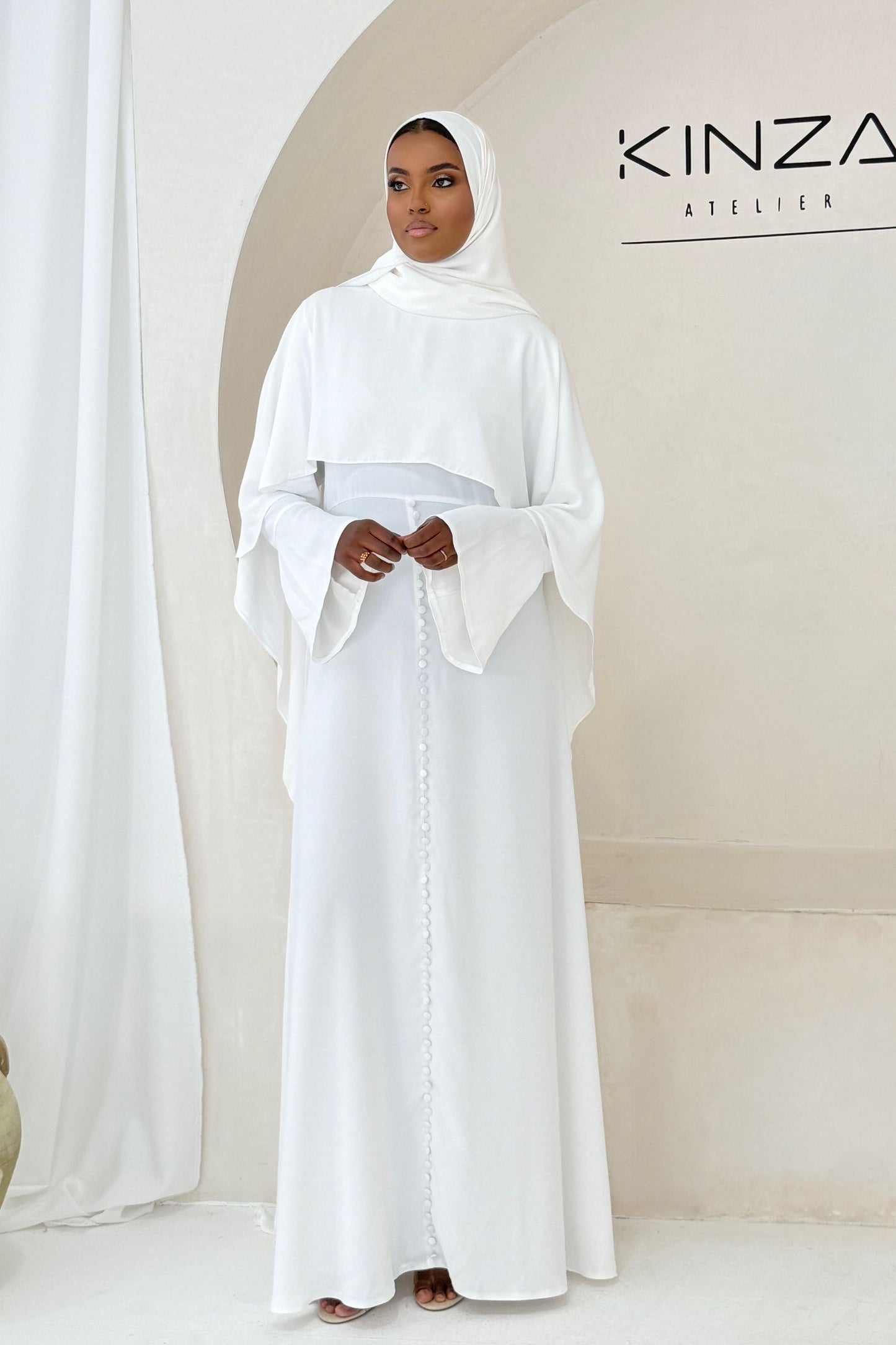 A I S H A  Bridal Abaya - A line Cape Dress