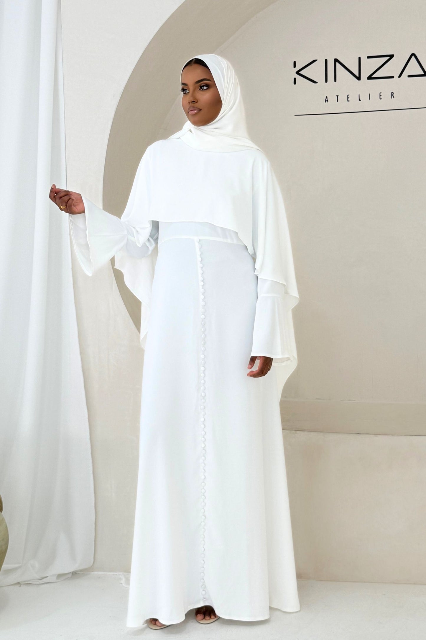 A I S H A  Bridal Abaya - A line Cape Dress