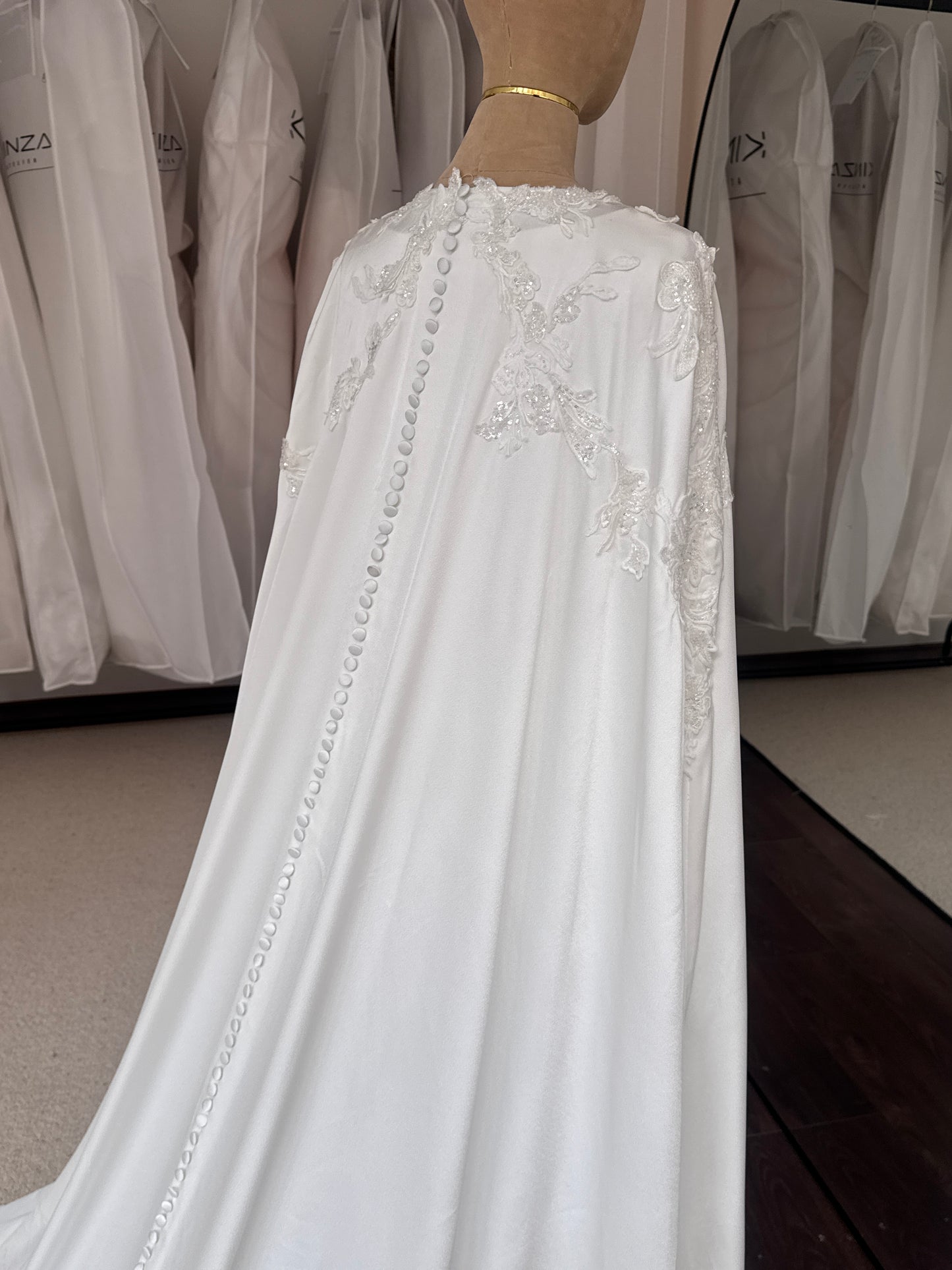 A N I Q A  Bridal Abaya - Slip and Trail Gown