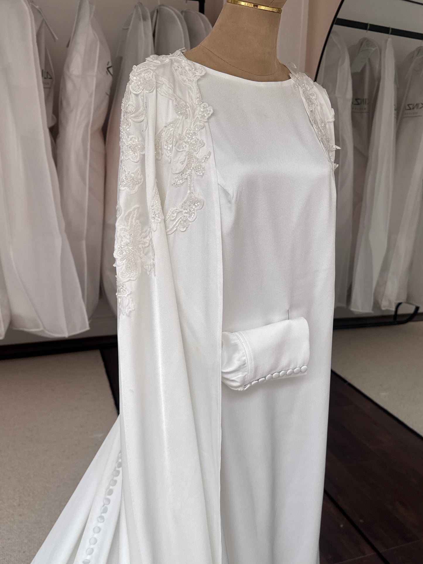 A N I Q A  Bridal Abaya - Slip and Trail Gown