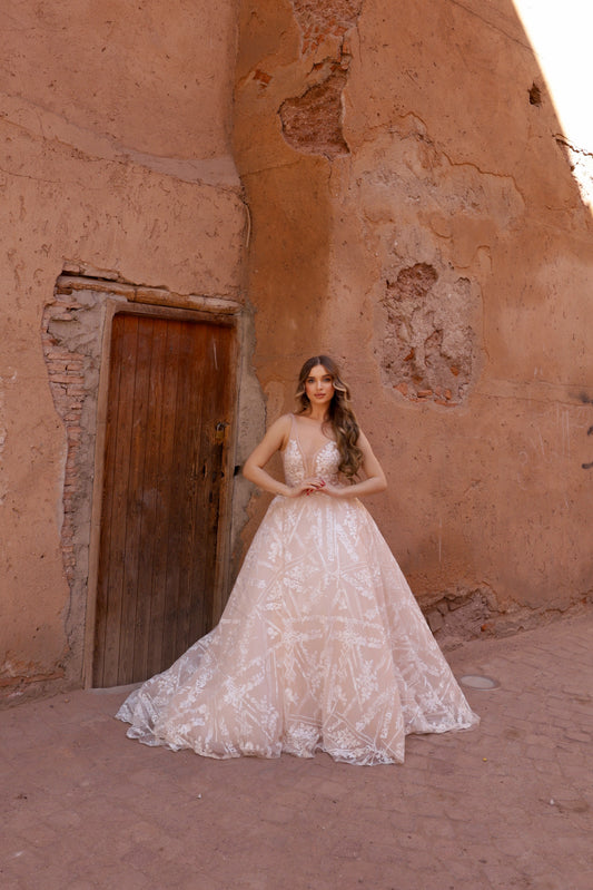 A U R O R A - Blush A Line Gown