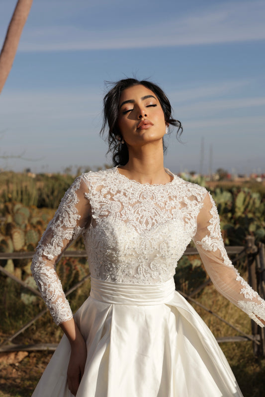 S E R E N E - Satin A Line Gown